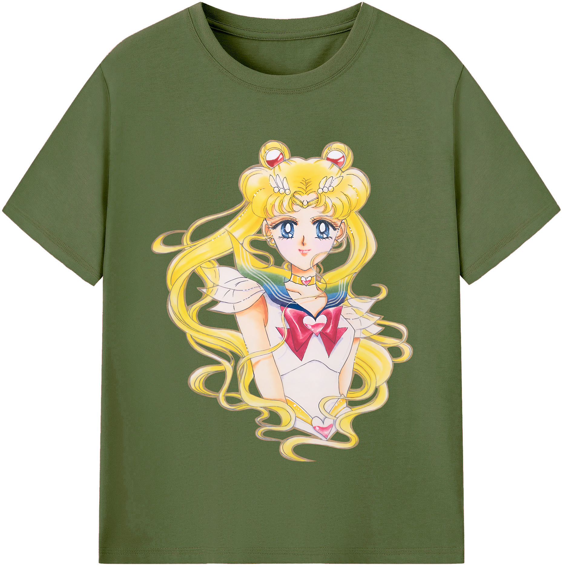 （画像用） 美少女戦士セーラームーン 月野 うさぎ つきの うさぎ Sailor Moon Tsukino Usagi 綿100％半袖Tシャツ（フロントプリント）